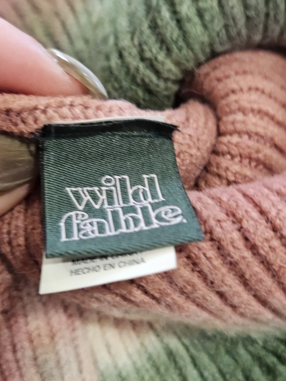Wild Fable Pink & Green Tie-Dye Knit Beanie Hat